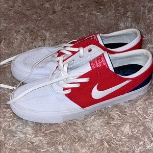 Nike Red and White Low-Top Shoes